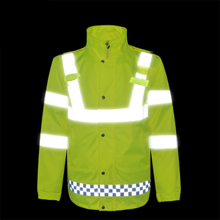 港式交通路政反光雨衣多口袋可印刷